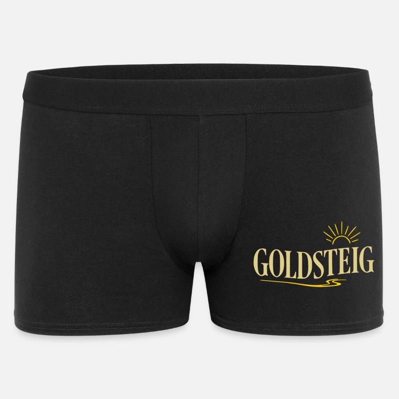 Goldsteig Typografie Wanderpfad - Männer Boxer Shorts - Schwarz