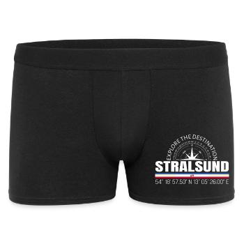 Stralsund - Männer Boxer Shorts - Schwarz - Vorne
