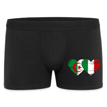 Drapeau Algérie Italie Cœur utilisé - Boxer Homme - noir - Devant