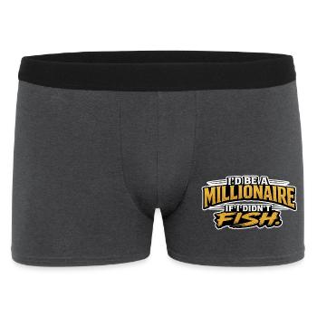 Je serais millionnaire si je ne pesquais pas avec un design drôle - Boxer Homme - charbon - Devant