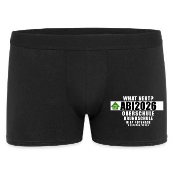 Abi2026 - what next? - Männer Boxer Shorts - Schwarz - Vorne