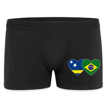 Cœur du drapeau du Brésil de Curaçao - Boxer Homme - noir - Devant