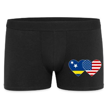 Cœur du drapeau des États-Unis de Curaçao utilisé - Boxer Homme - noir - Devant