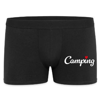 Camping Herz Camper Wohnwagen Van Life Fan Hobby - Männer Boxer Shorts - Schwarz - Vorne