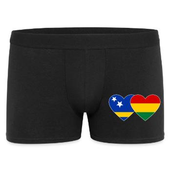 Curacao_Bolivien_Flagge_Herz - Men's Boxer Shorts - black - Front