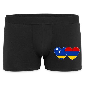 Curacao Armenia Flag Heart - Men's Boxer Shorts - black - Front