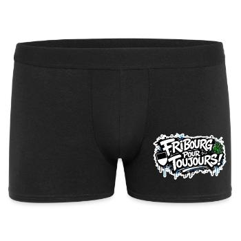 Fribourg pour toujours - Männer Boxer Shorts - Schwarz - Vorne