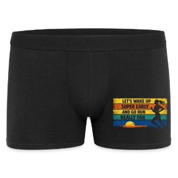 Running Jogging Funny Saying Sunrise Retro - Men's Boxer Shorts - black - Front