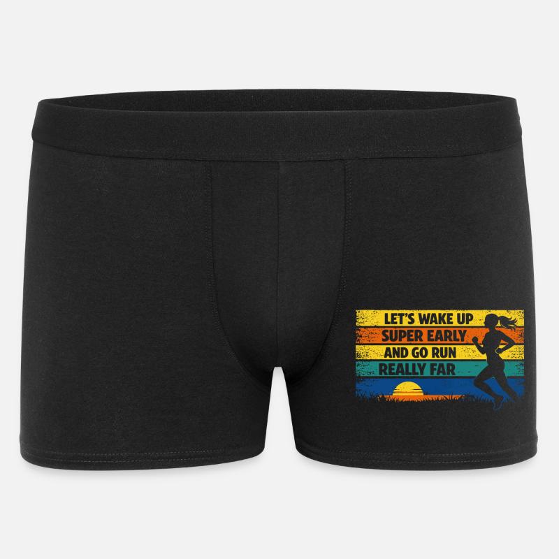 Courir, jogging, drôle, dire Sunrise Rétro - Boxer Homme - noir