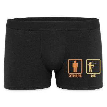 Bogenschütze Strichmännchen - Männer Boxer Shorts - Schwarz - Vorne