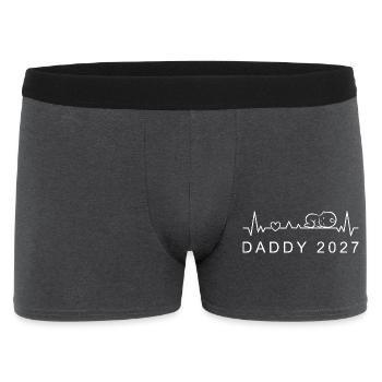 Future Daddy 2027 Heartbeat Announcement Pregnancy - Men's Boxer Shorts - charcoal grey - Front