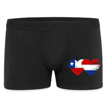 Chile_Holland_Flagge_Herz_used - Men's Boxer Shorts - black - Front