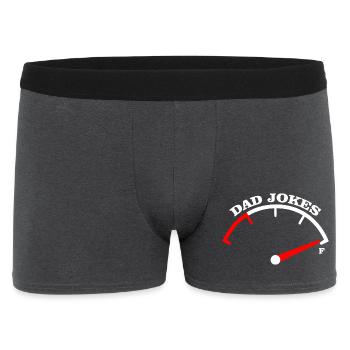 Dad Jokes Meter Tee Design - Men's Boxer Shorts - charcoal grey - Front