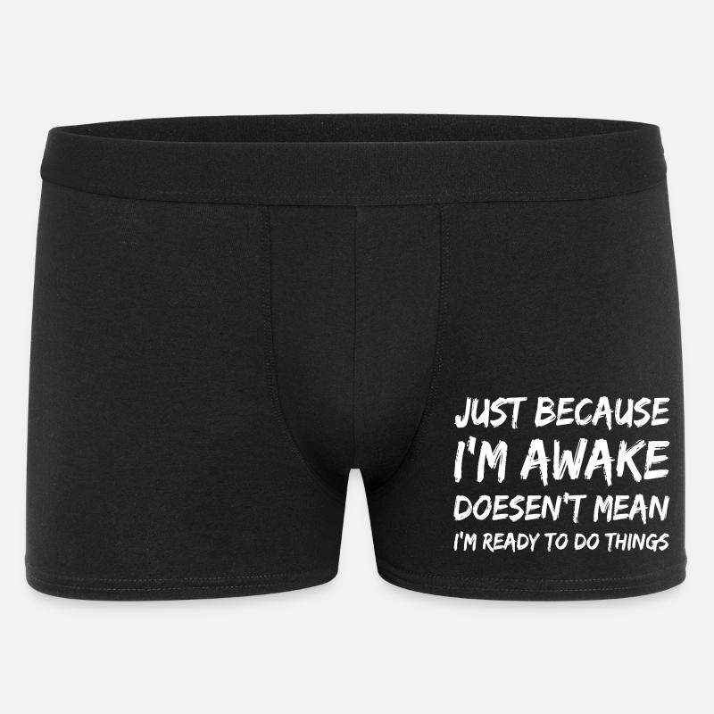 Awake But Unready Quote Tee - Men's Boxer Shorts - black