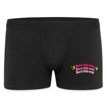 Born this way - Männer Boxer Shorts - Schwarz - Vorne