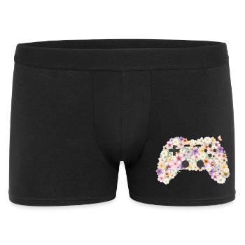 Floral Gamepad: Floral Art Controller - Men's Boxer Shorts - black - Front