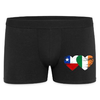 Chile Ireland flag heart used - Men's Boxer Shorts - black - Front