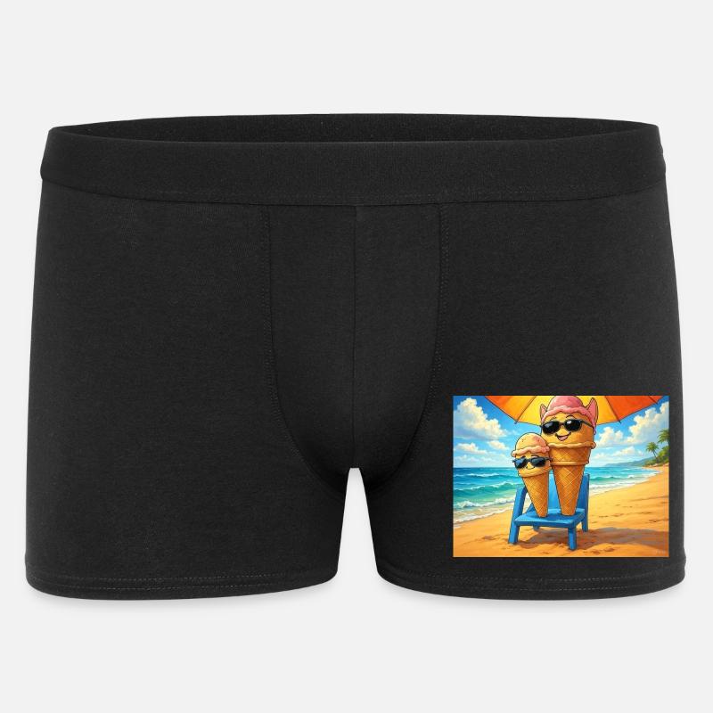 Eiscreme im Sommer - Männer Boxer Shorts - Schwarz