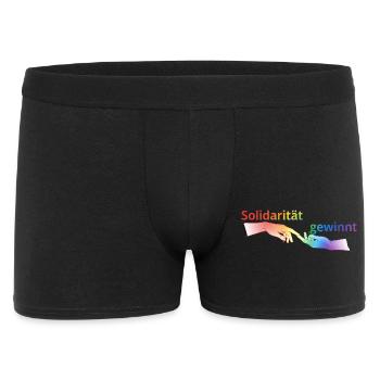 Solidarität gewinnt Pride T-Shirt Regenbogen - Männer Boxer Shorts - Schwarz - Vorne