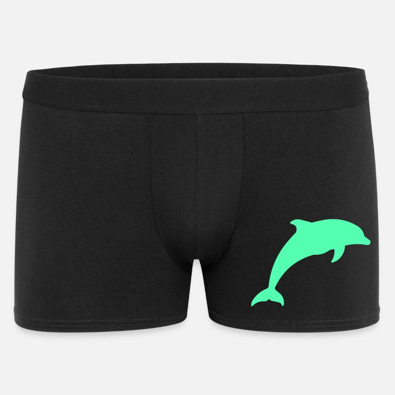 Glowing Dolphin Silhouette - Men's Boxer Shorts - black