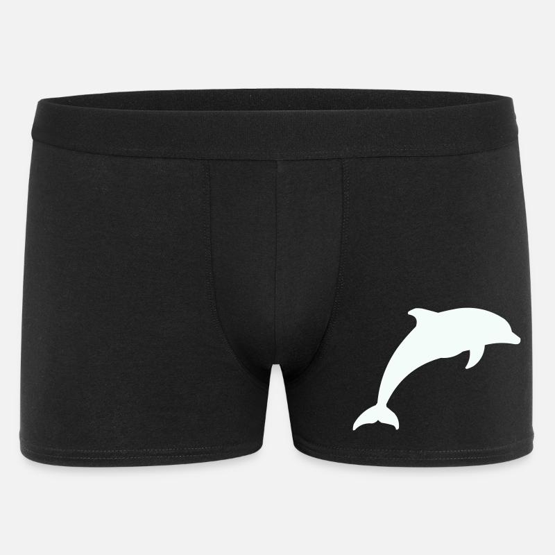 Glowing Dolphin Silhouette - Men's Boxer Shorts - black