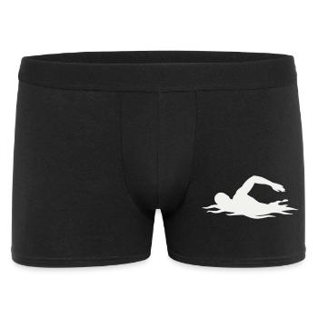 Swimmers silhouette in the water - Men's Boxer Shorts - black - Front
