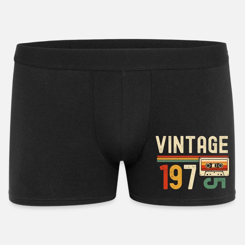 Rétro 1970s Cassette - Boxer Homme - noir