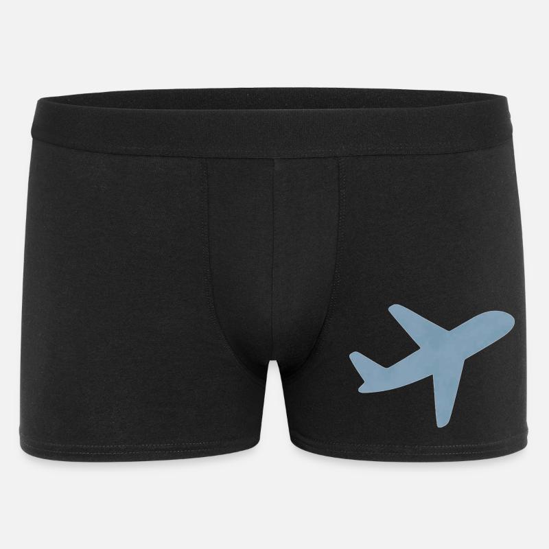 Blaues minimalistisches Flugzeug - Männer Boxer Shorts - Schwarz