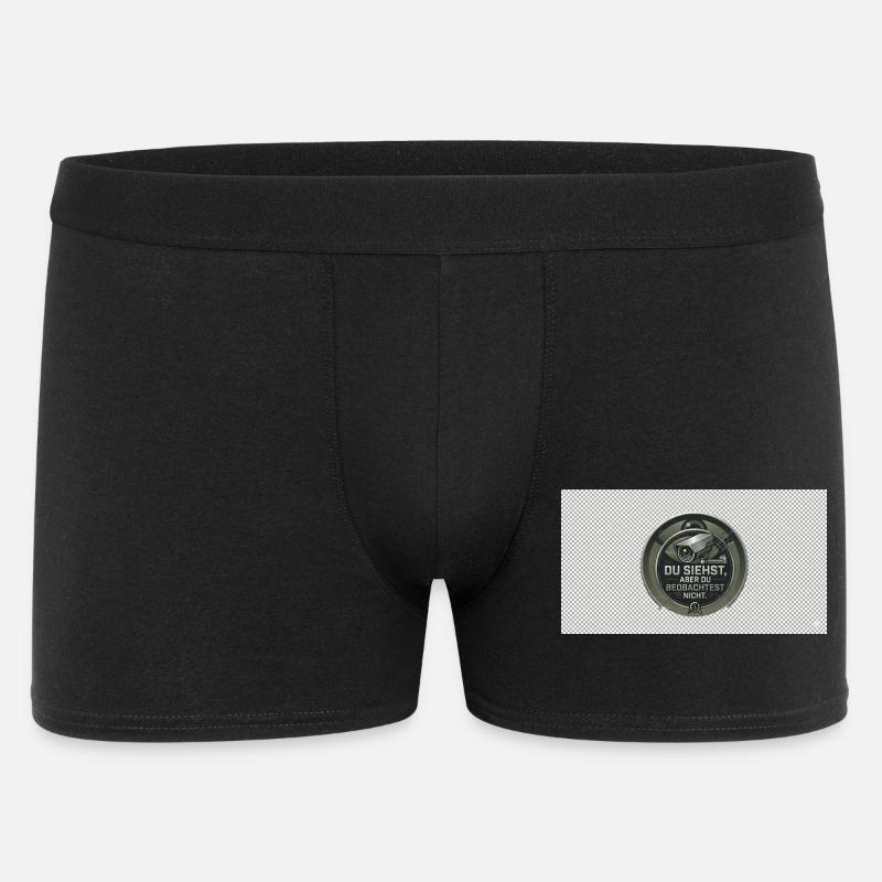 DU SIEHST - Männer Boxer Shorts - Schwarz