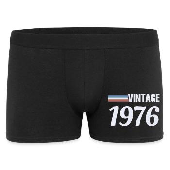 50 Jahre T-Shirt Geboren 1976 Vintage - Männer Boxer Shorts - Schwarz - Vorne