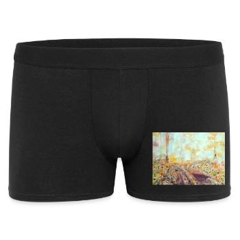 Forest watercolor landscape autumn - Men's Boxer Shorts - black - Front