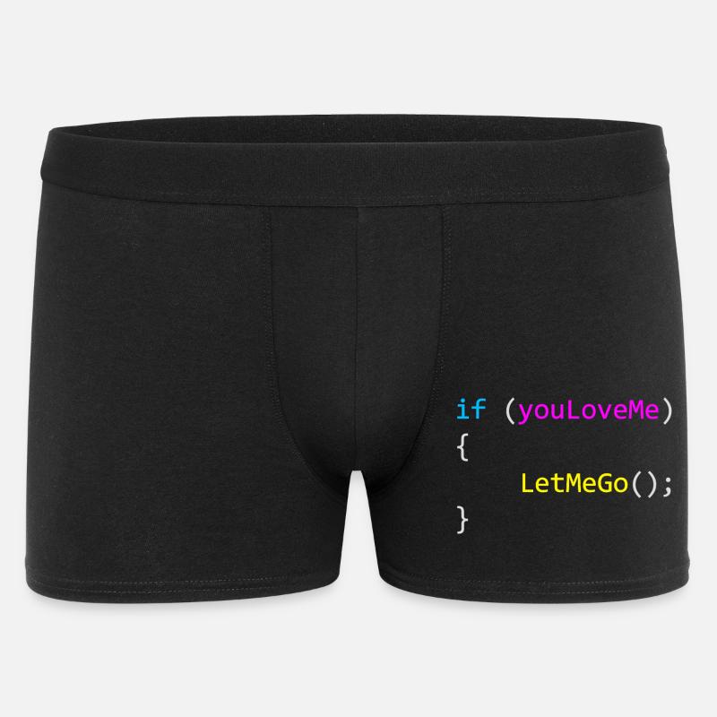 if (youLoveMe) { LetMeGo() ; } C# Code - Boxer Homme - noir