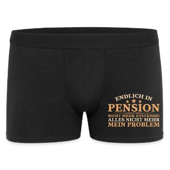 Pension Abschied Beamter Nicht mehr zuständig - Männer Boxer Shorts - Schwarz - Vorne