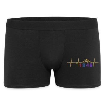 Vintage-Blumen 80 Jahre Achtzigjähriges Geschenk 1946 - Männer Boxer Shorts - Schwarz - Vorne