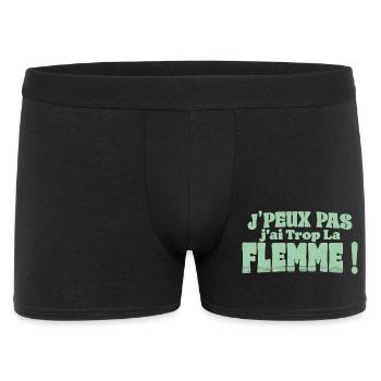 J’peux pas j’ai trop la flemme - Boxer Homme - noir - Devant