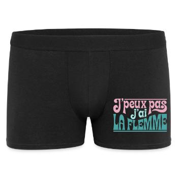 J'peux pas j'ai la flemme - Boxer Homme - noir - Devant