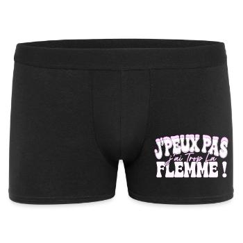J’peux pas j’ai trop la flemme rose - Boxer Homme - noir - Devant