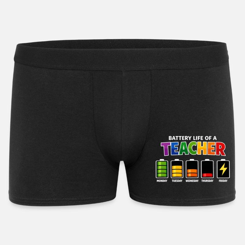 Akkulaufzeit eines Lehrers - Männer Boxer Shorts - Schwarz