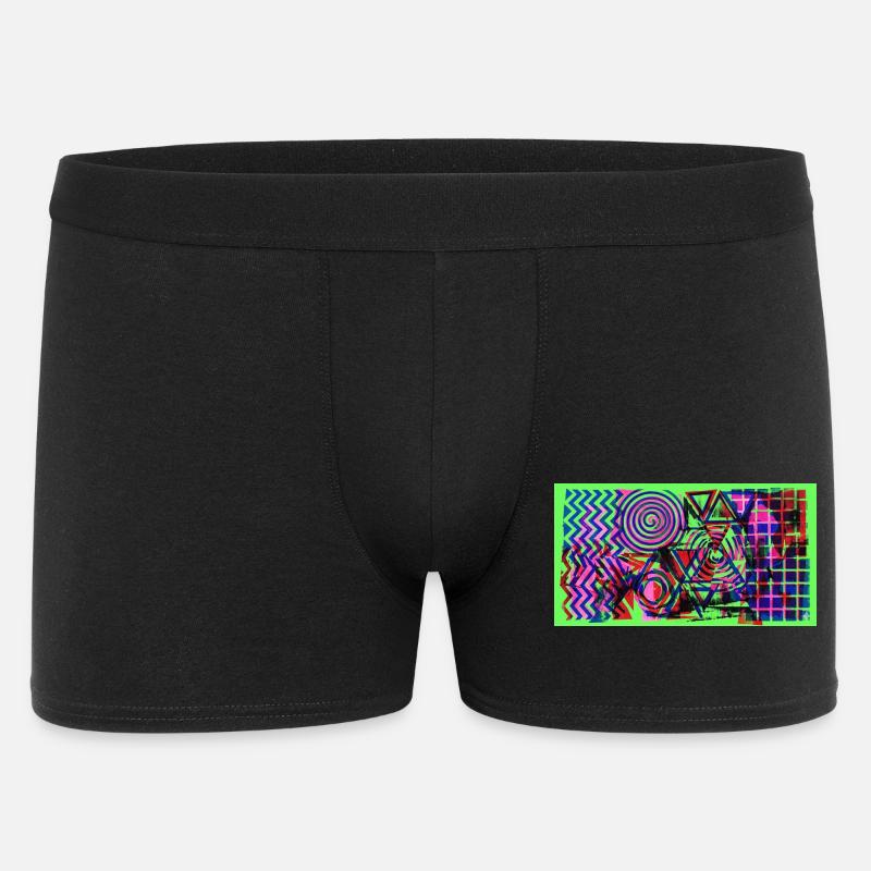Neon Geometrie Chaos - Männer Boxer Shorts - Schwarz