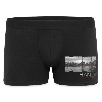 Panorama vintage de la ville de Hanoï au Vietnam - Boxer Homme - noir - Devant