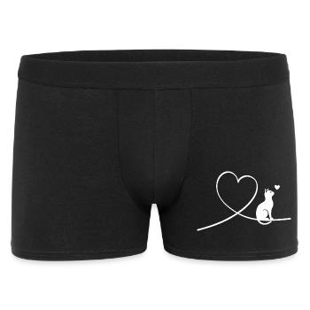 Cute cat with heart silhouette - Men's Boxer Shorts - black - Front