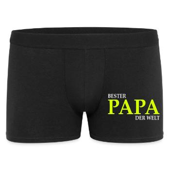 Bester Papa der Welt Spruch - Männer Boxer Shorts - Schwarz - Vorne