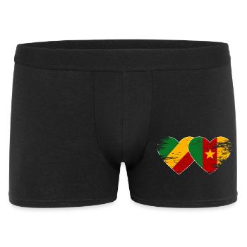 Kongo_Kamerun_Flagge_Herz_used - Men's Boxer Shorts - black - Front