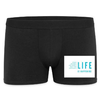 Das Leben passiert einfach - Männer Boxer Shorts - Schwarz - Vorne