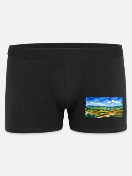 Landschafts-Aquarell Panorama - Männer Boxer Shorts - Schwarz