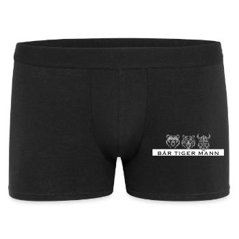 Bär Tiger Mann – Lustiges Männer Geschenk - Männer Boxer Shorts - Schwarz - Vorne