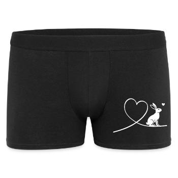 Silhouette de lapin avec cœur minimaliste - Boxer Homme - noir - Devant