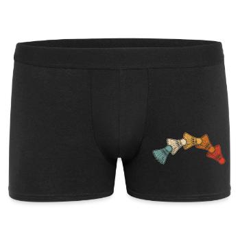 Badminton - Badminton Flight Curve in Retro Style - Men's Boxer Shorts - black - Front