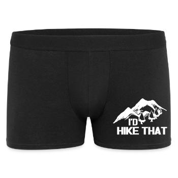 Wandere die Silhouette des Gipfelbergs - Männer Boxer Shorts - Schwarz - Vorne