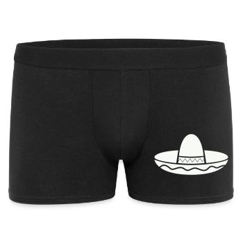 Sombrero Fiesta Muster auf Shirt - Männer Boxer Shorts - Schwarz - Vorne
